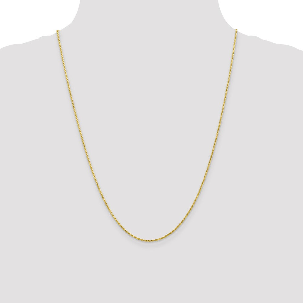 10k Yellow Gold 1.3 mm D/C Machine Made Rope Chain (2.8 grams)