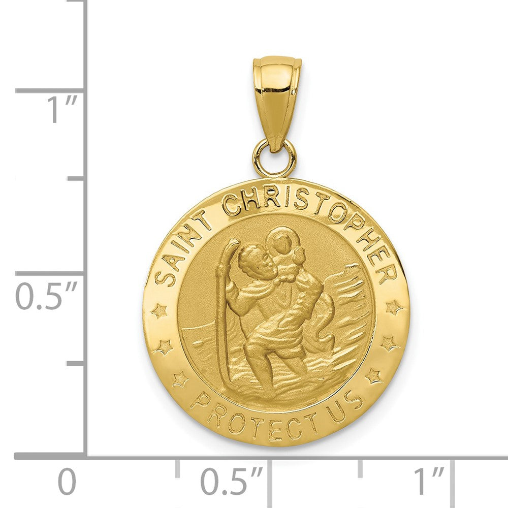 10k Yellow Gold 19 mm Saint Christopher Medal Pendant (2.1 grams)