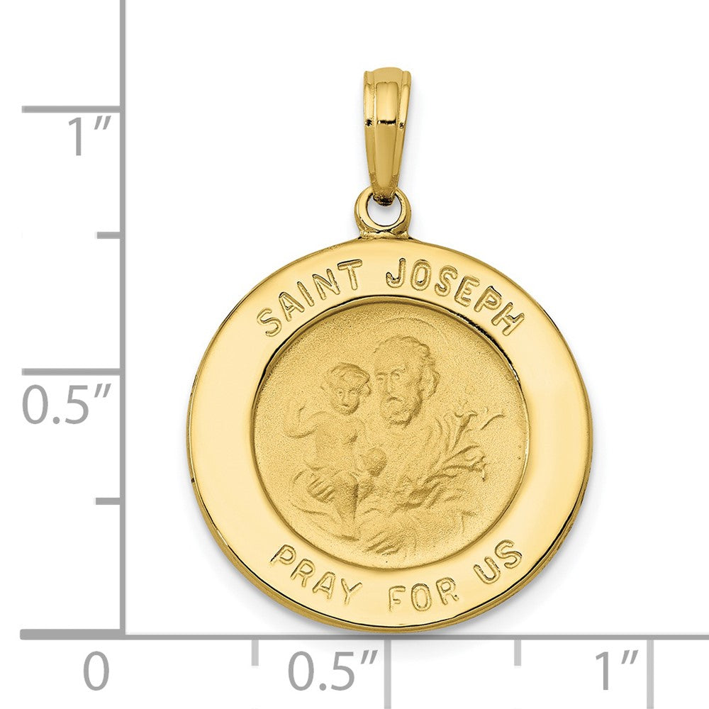 10k Yellow Gold 19 mm Saint Joseph Medal Pendant (2.49 grams)
