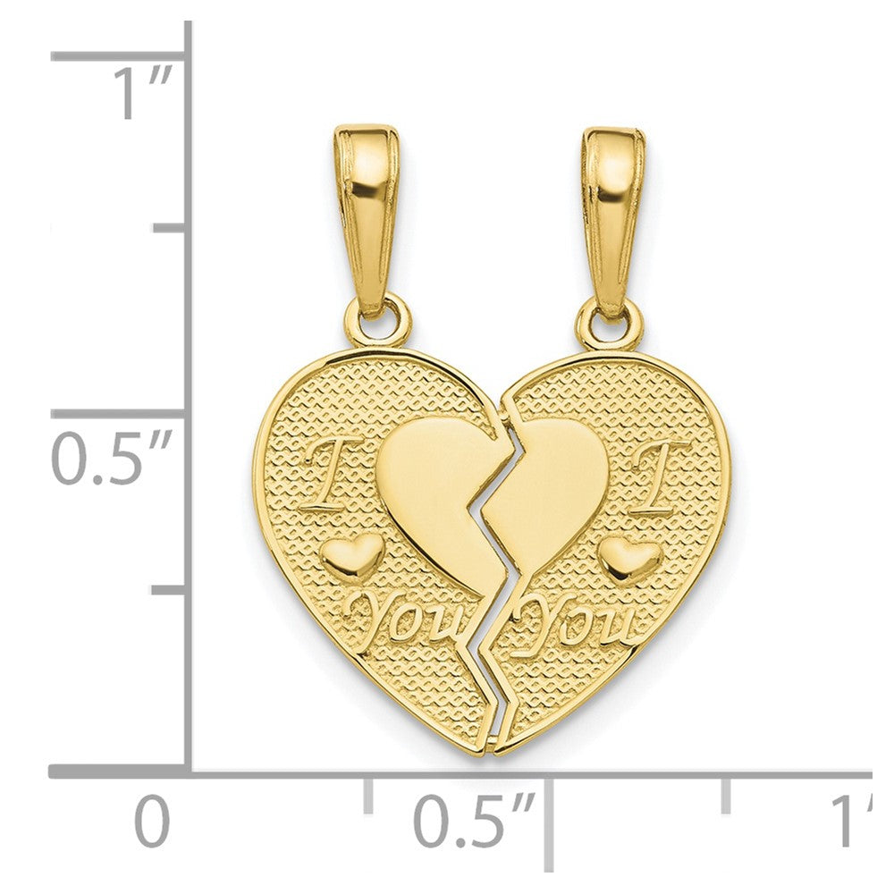 10k Yellow Gold 9 mm I LOVE YOU 2 Piece Break-A-Part Charm (1.31 grams)