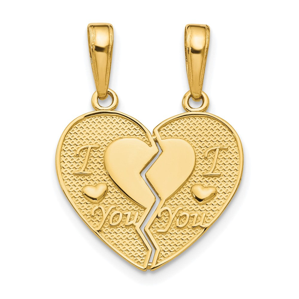 10k Yellow Gold 9 mm I LOVE YOU 2 Piece Break-A-Part Charm (1.31 grams)