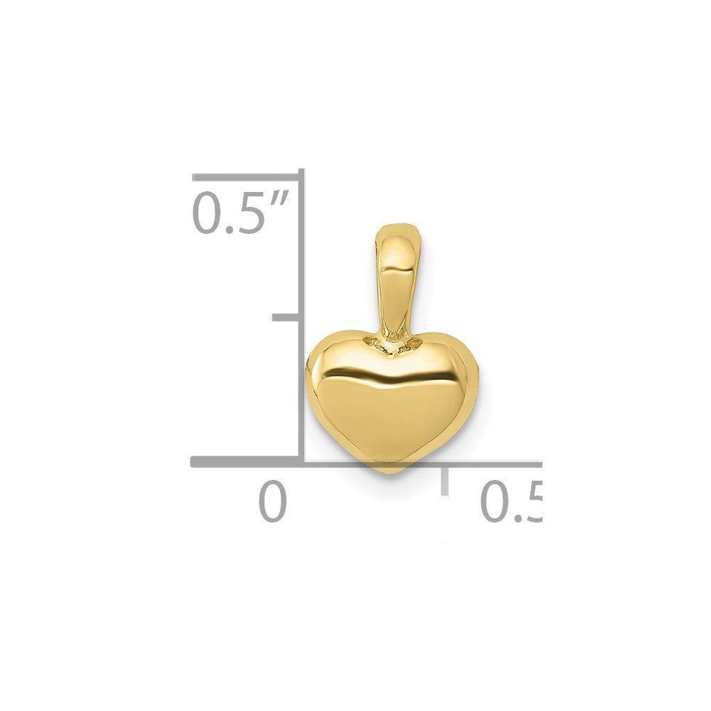 10k Yellow Gold 8 mm Polished 3D Puffed Heart Charm (0.52 grams)