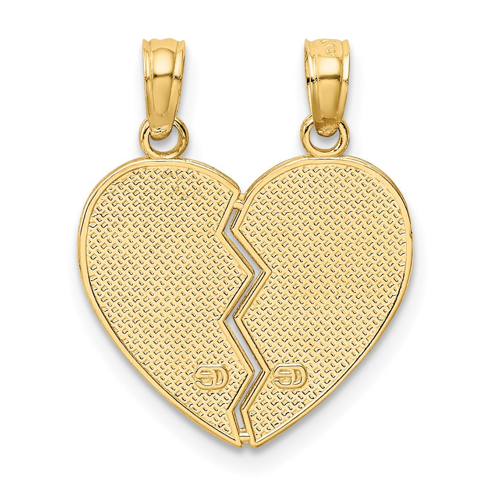10k Yellow Gold 9 mm Enameled MOTHER - DAUGHTER Pendant (1.29 grams)