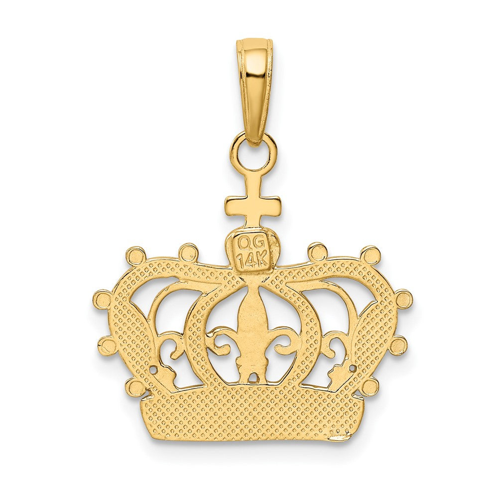 10k Yellow w/Rhodium 20.5 mm Crown Pendant (1.4 grams)