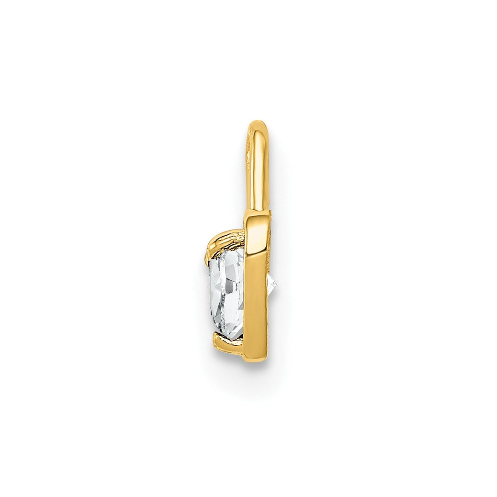 10ky April Synthetic Birthstone Heart Charm (0.19 grams)