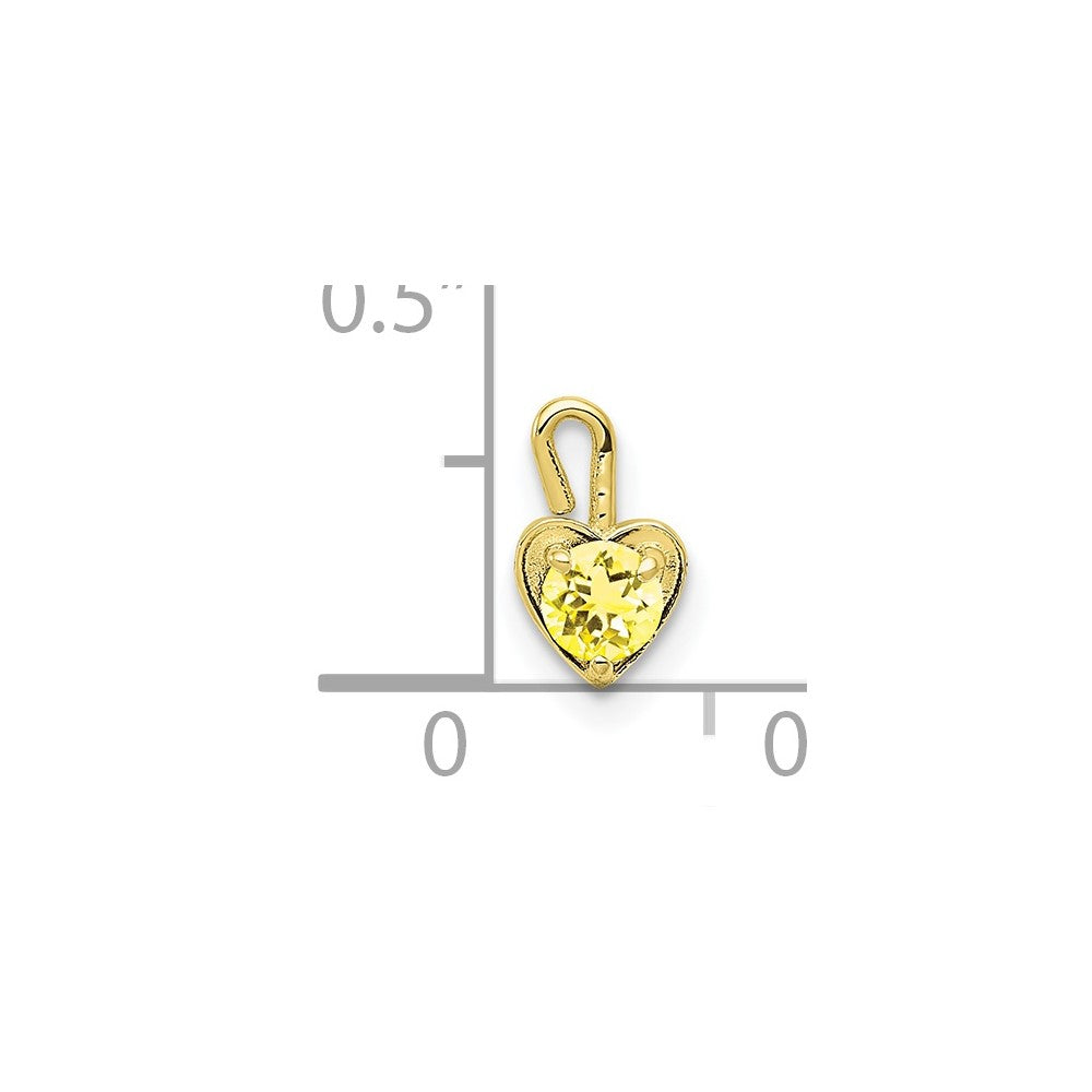 10ky November Synthetic Birthstone Heart Charm (0.19 grams)