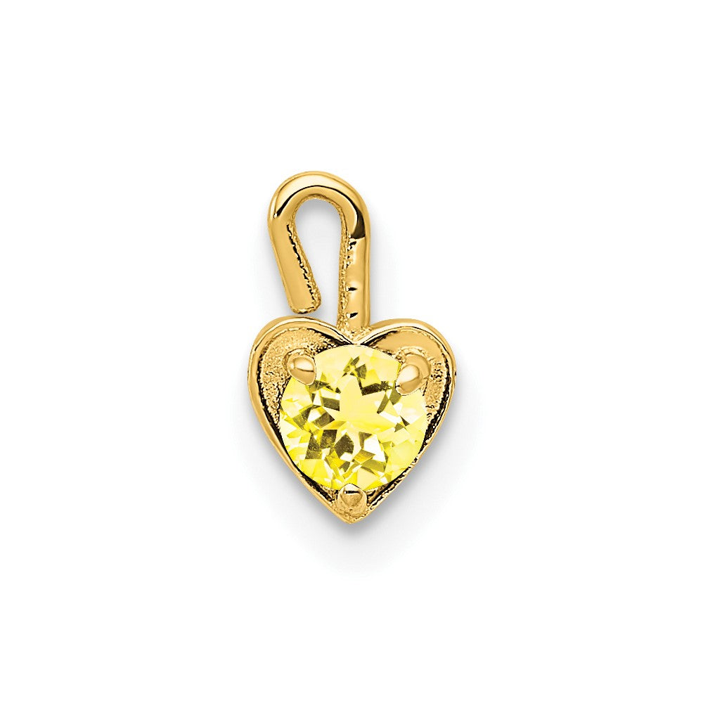 10ky November Synthetic Birthstone Heart Charm (0.19 grams)