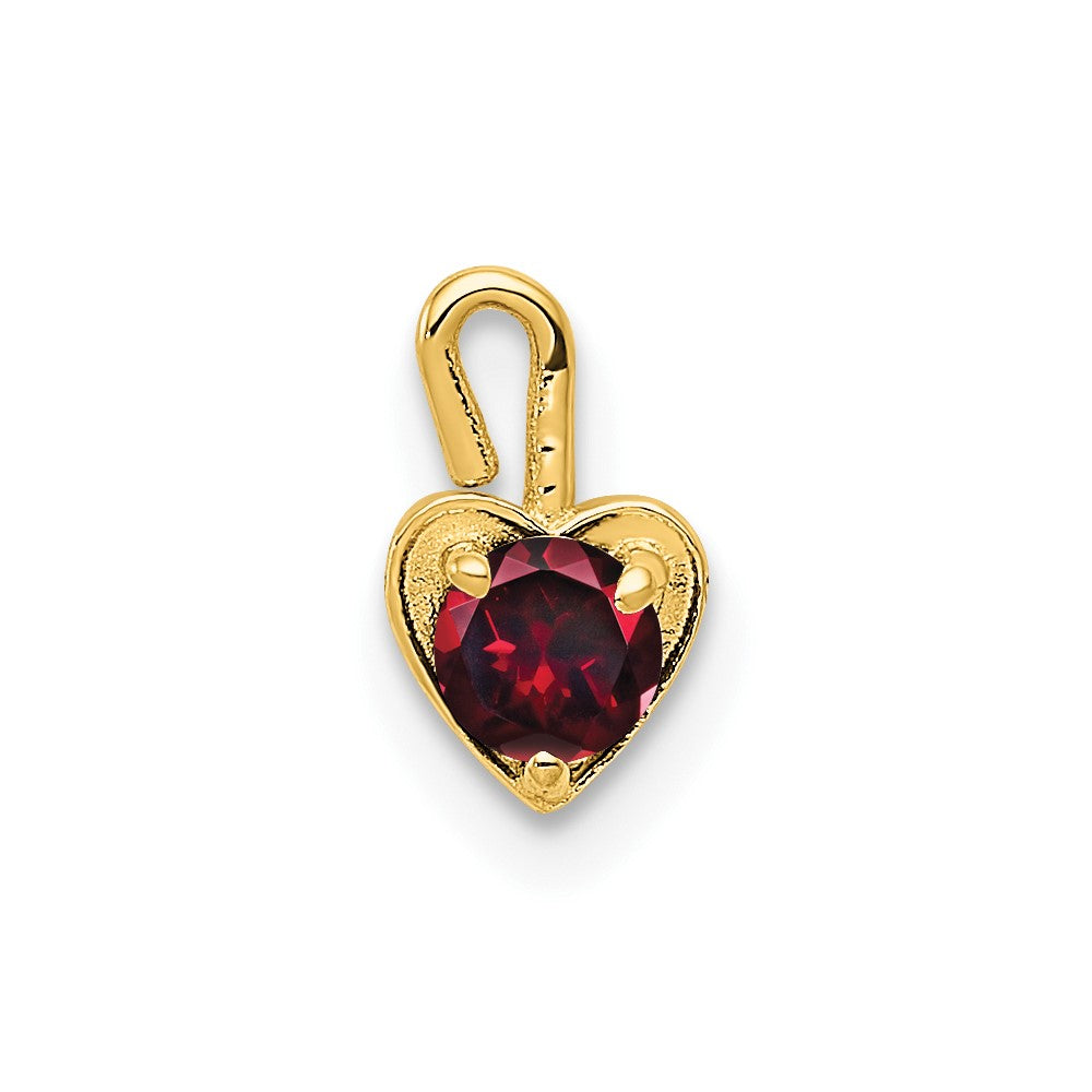 10ky July Synthetic Birthstone Heart Charm (0.19 grams)
