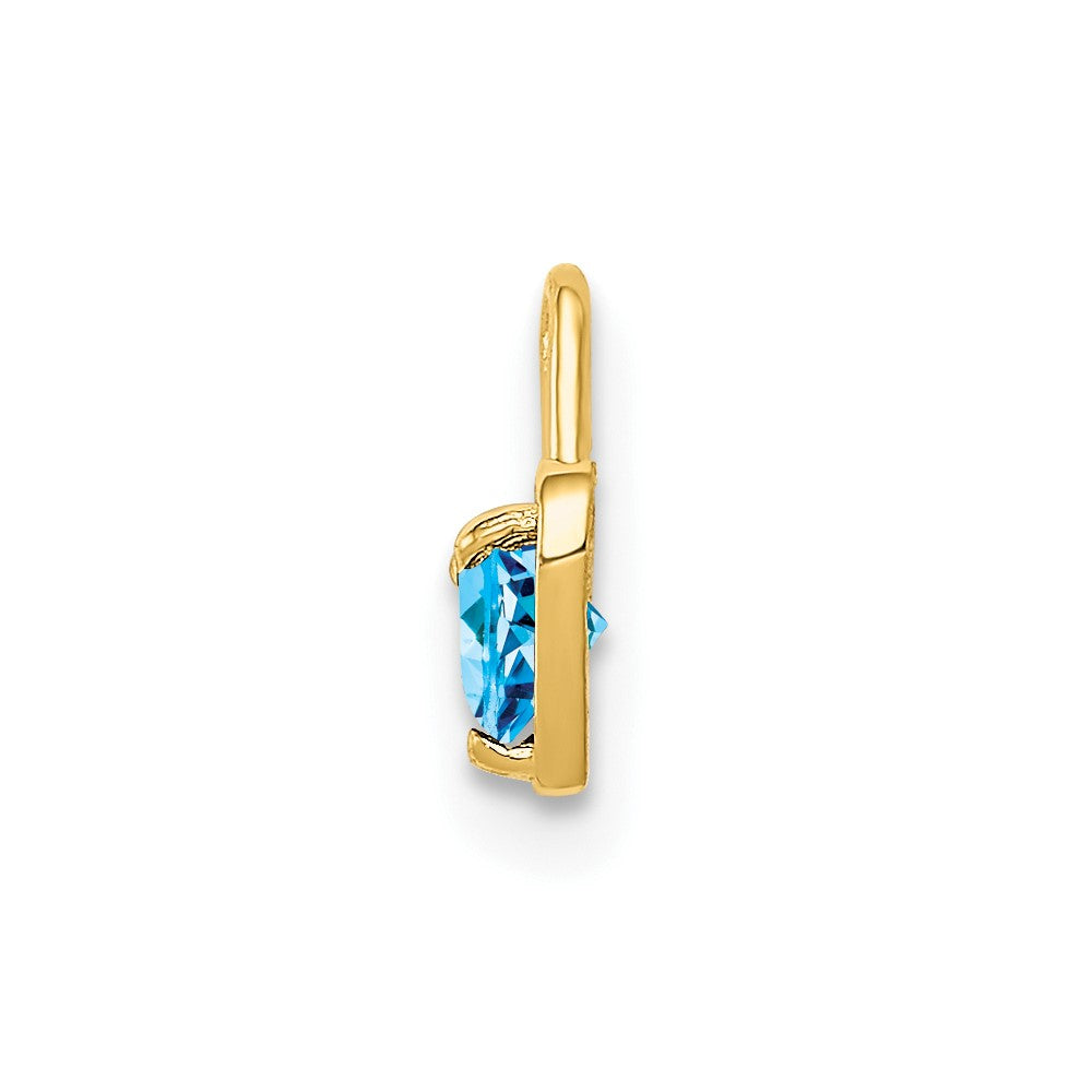 10ky December Synthetic Birthstone Heart Charm (0.19 grams)