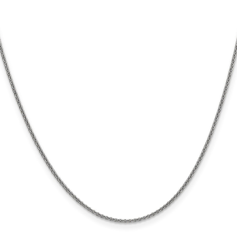 10k White Gold 1.4 mm Round Open Link Cable Chain (2.2 grams)