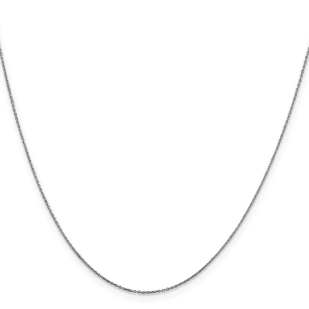 10k White Gold 0.6 mm D/C Round Open Link Cable Chain (0.49 grams)
