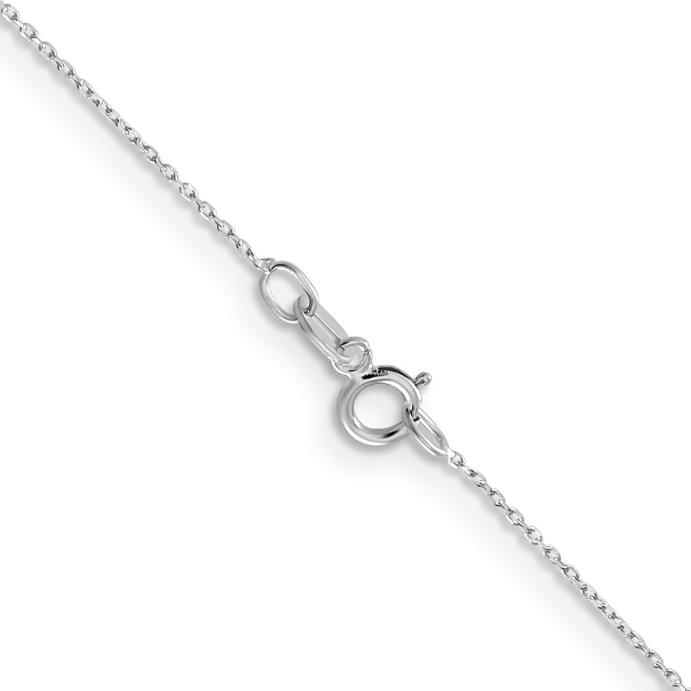 10k White Gold 0.6 mm D/C Round Open Link Cable Chain