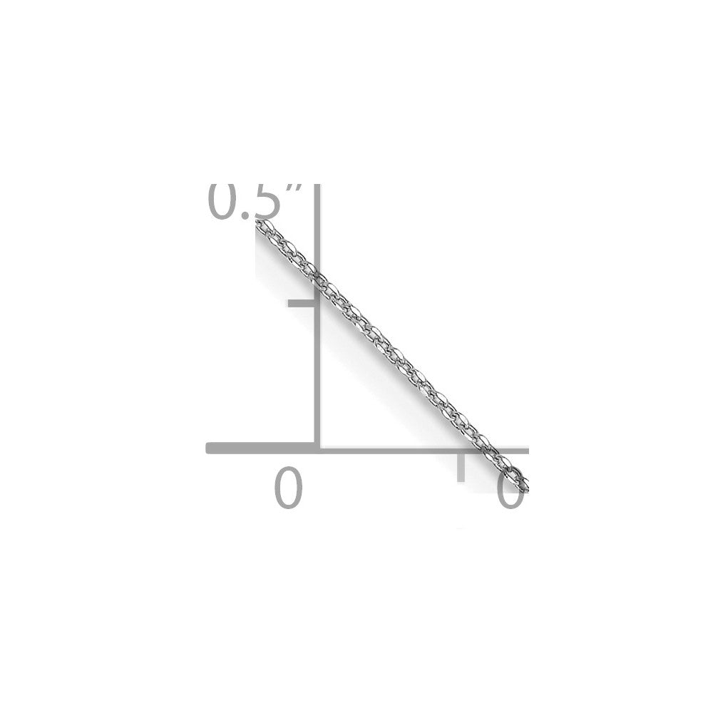 10k White Gold 0.6 mm D/C Round Open Link Cable Chain (0.49 grams)