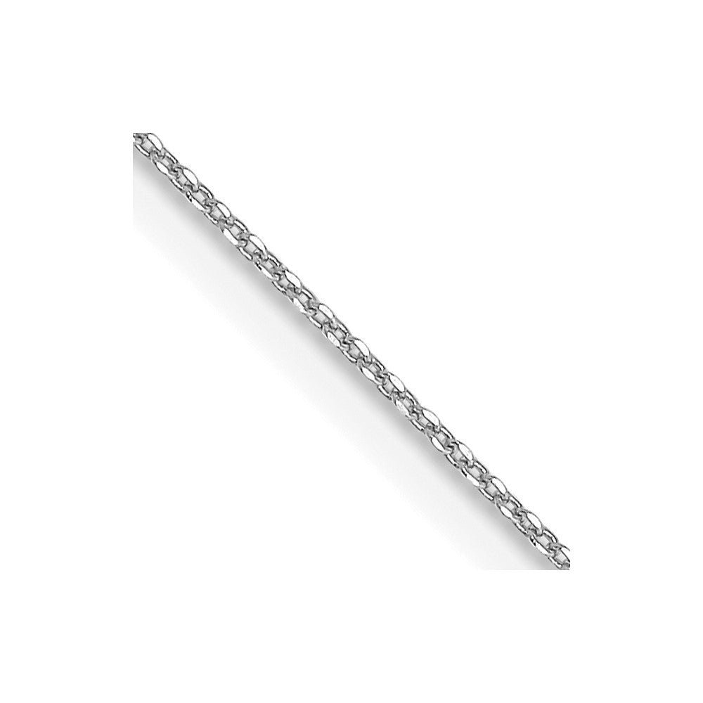 10k White Gold 0.6 mm D/C Round Open Link Cable Chain (0.49 grams)