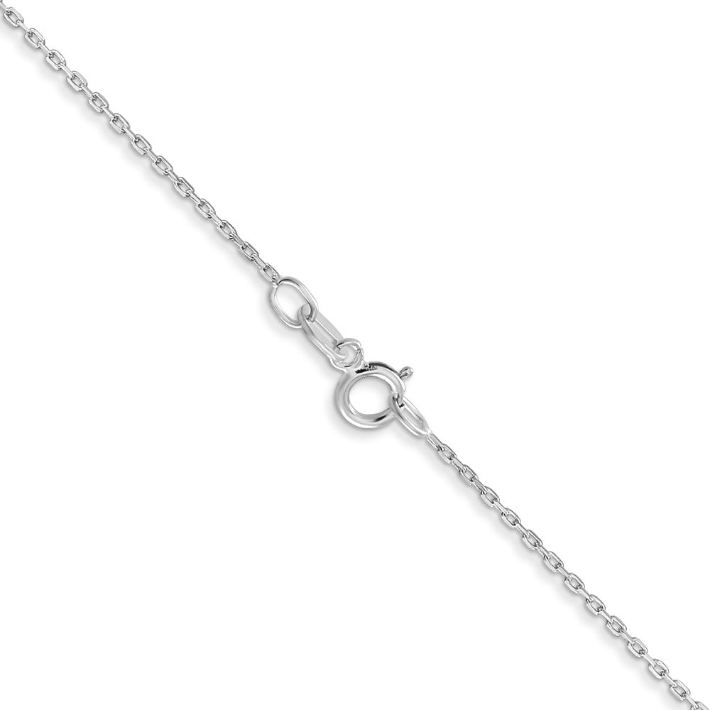 10k White Gold 0.8 mm D/C Cable with Spring Ring Clasp Chain (0.72 grams)