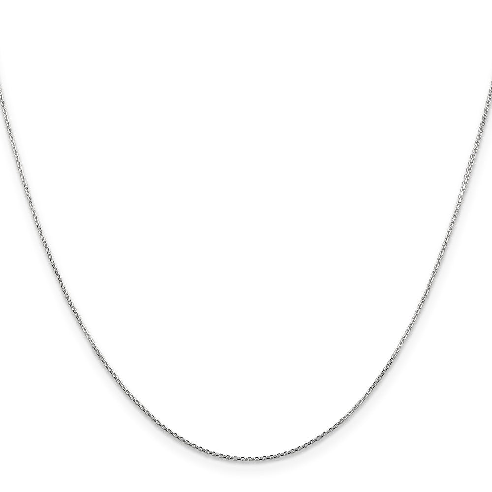 10k White Gold 0.8 mm D/C Round Open Link Cable Chain (1 grams)