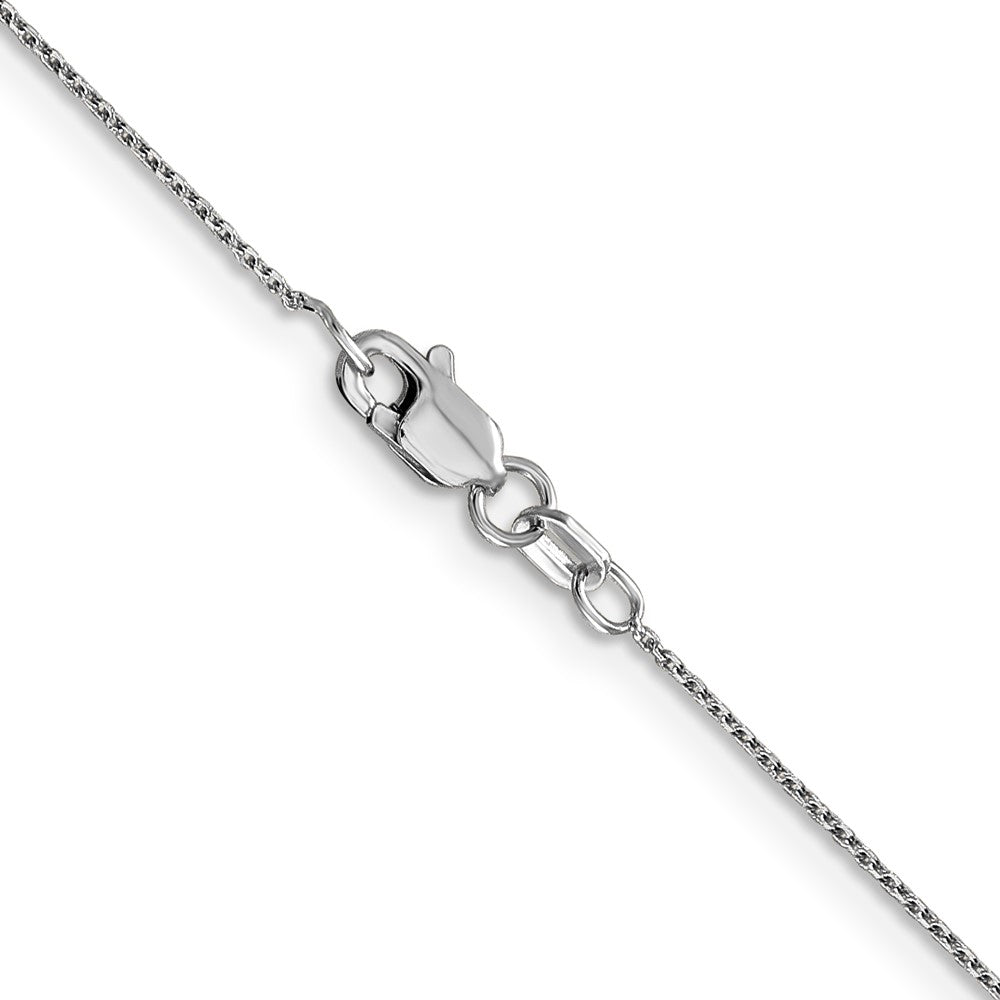 10k White Gold 0.8 mm D/C Round Open Link Cable Chain (1 grams)