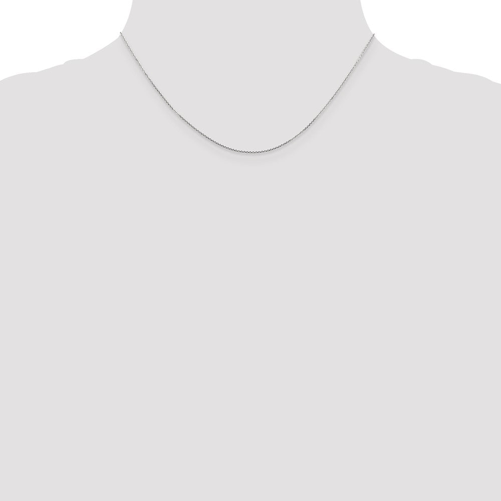 10k White Gold 0.8 mm D/C Round Open Link Cable Chain (1 grams)