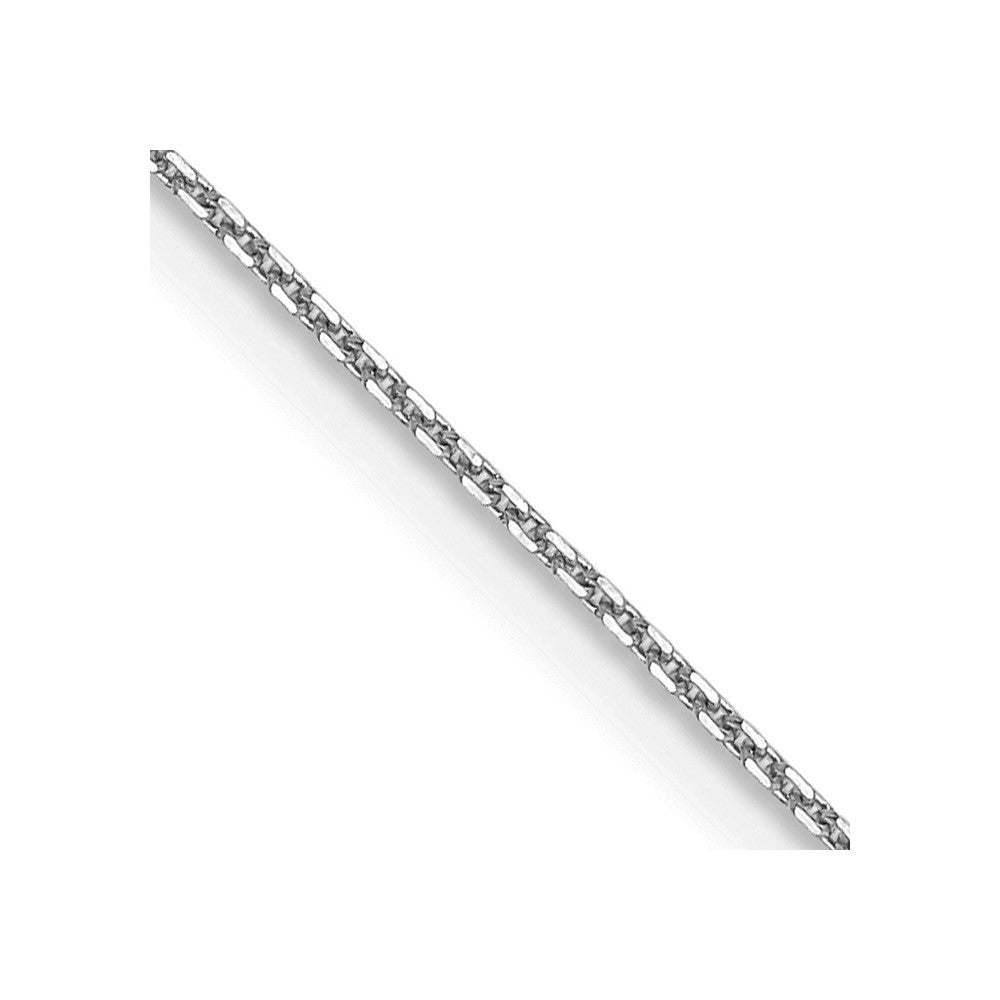10k White Gold 0.8 mm D/C Round Open Link Cable Chain (1 grams)