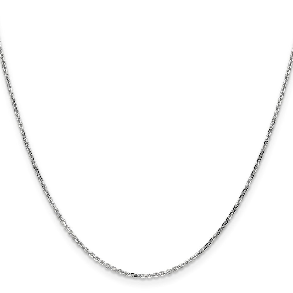 10k White Gold 1.4 mm D/C Round Open Link Cable Chain (2.25 grams)
