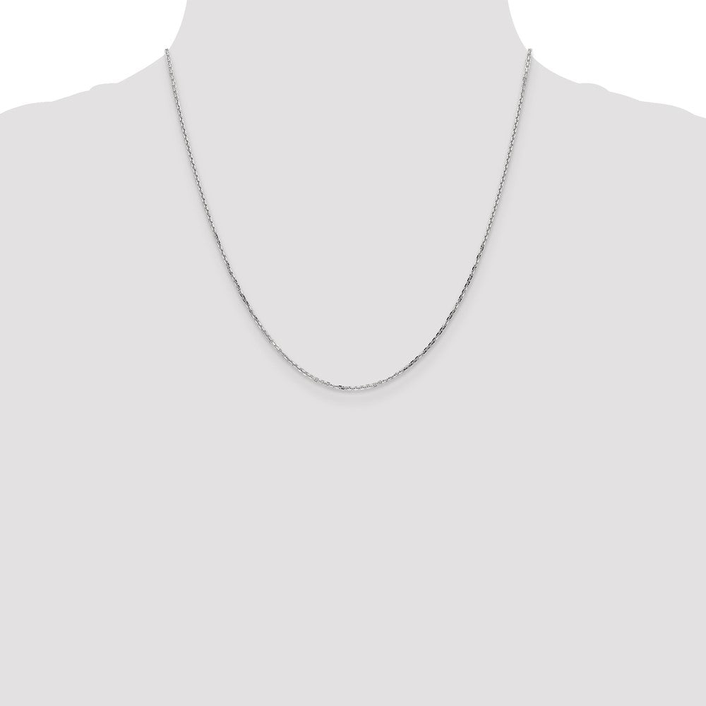 10k White Gold 1.4 mm D/C Round Open Link Cable Chain (2.25 grams)