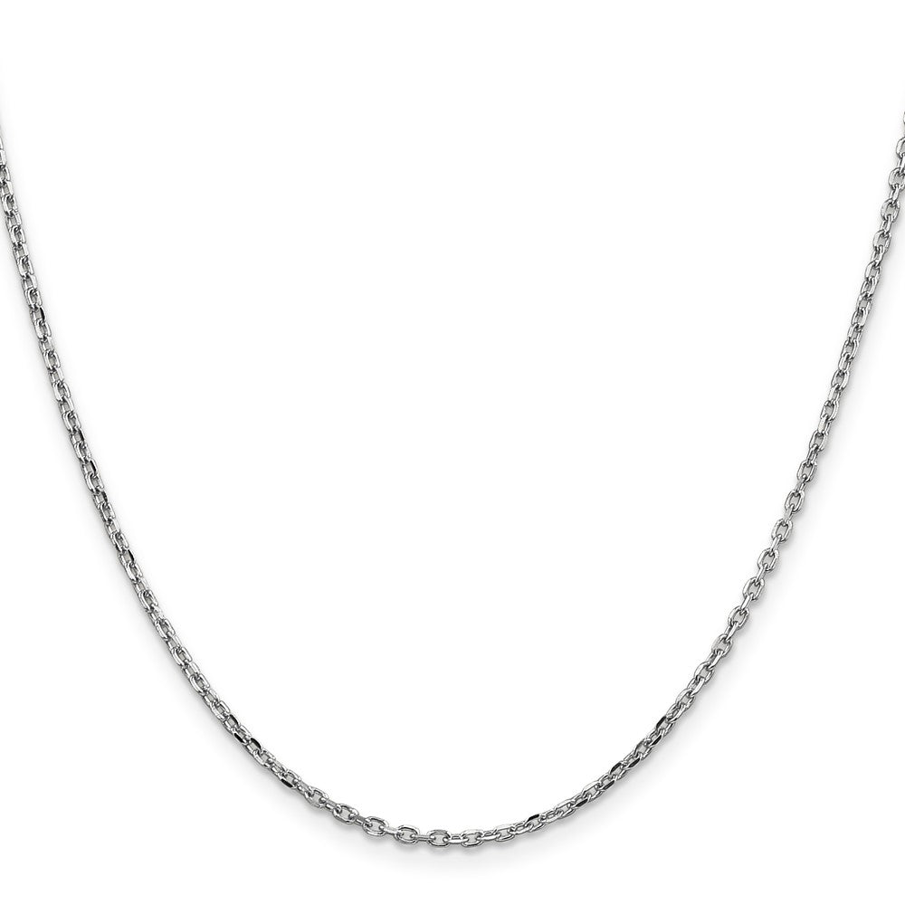 10k White Gold 1.8 mm D/C Round Open Link Cable Chain