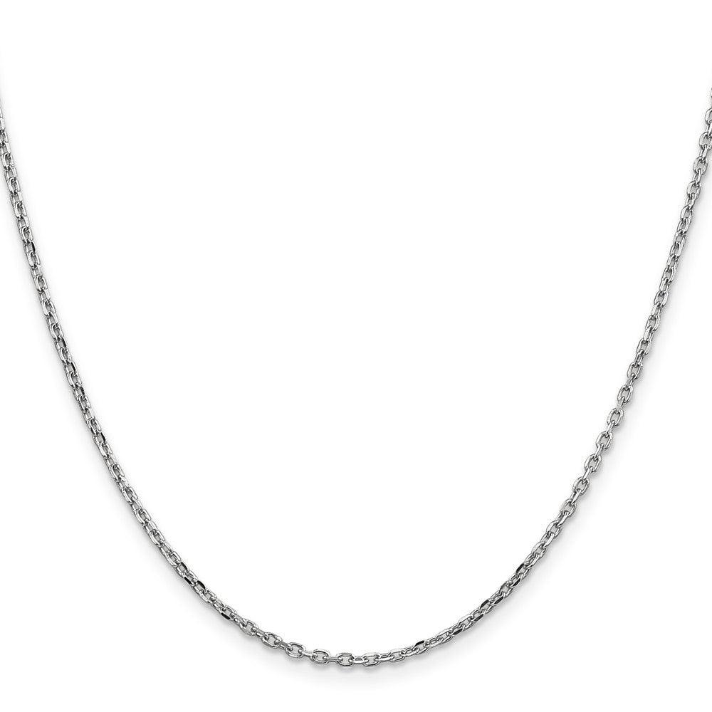 10k White Gold 1.8 mm D/C Round Open Link Cable Chain (3.14 grams)