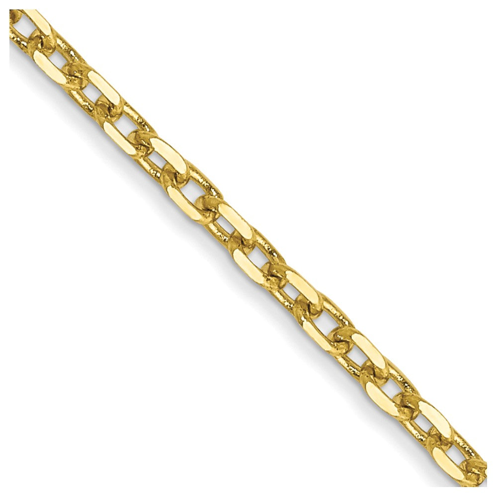10k Yellow Gold 1.8 mm D/C Round Open Link Cable Chain