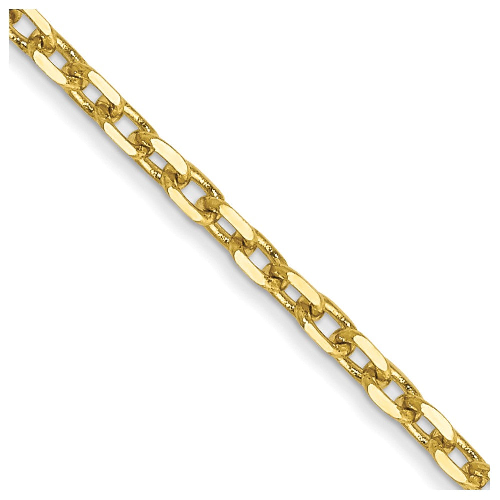 10k Yellow Gold 1.8 mm D/C Round Open Link Cable Chain (3.23 grams)