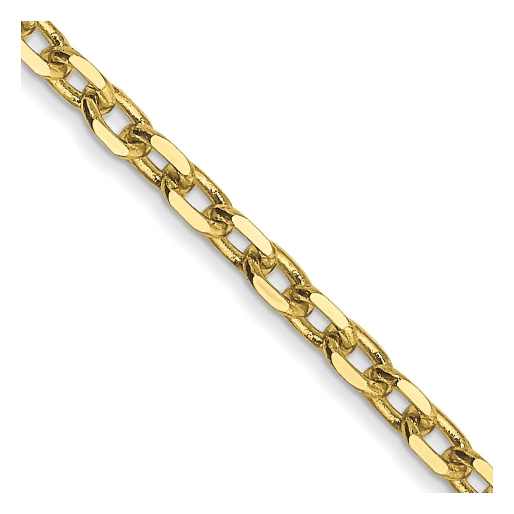 10k Yellow Gold 2.2 mm D/C Round Open Link Cable Chain (4.57 grams)