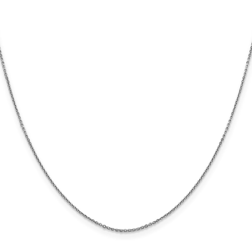 10k White Gold 0.9 mm D/C Round Open Link Cable Chain (1.35 grams)