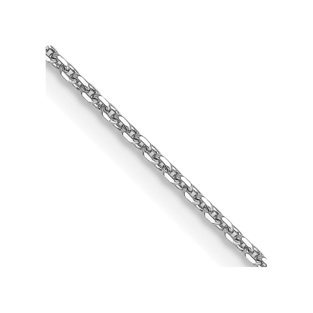 10k White Gold 0.9 mm D/C Round Open Link Cable Chain (1.35 grams)