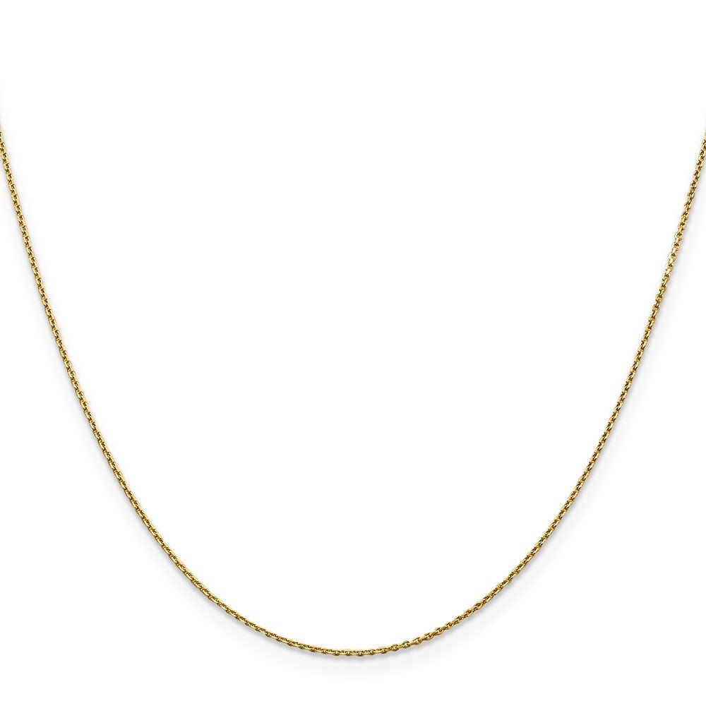10k Yellow Gold 0.9 mm D/C Round Open Link Cable Chain (1.35 grams)