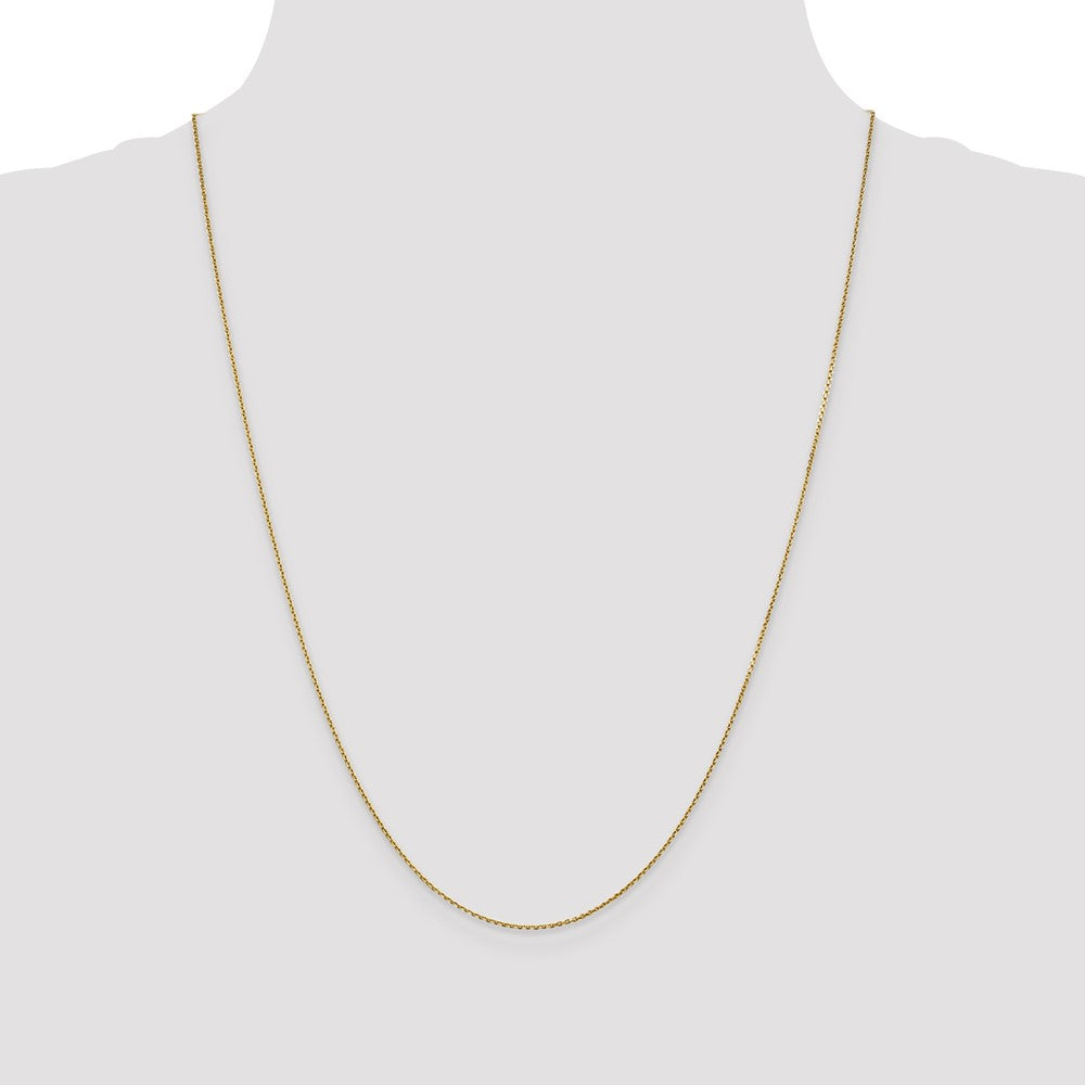 10k Yellow Gold 0.9 mm D/C Round Open Link Cable Chain (1.35 grams)