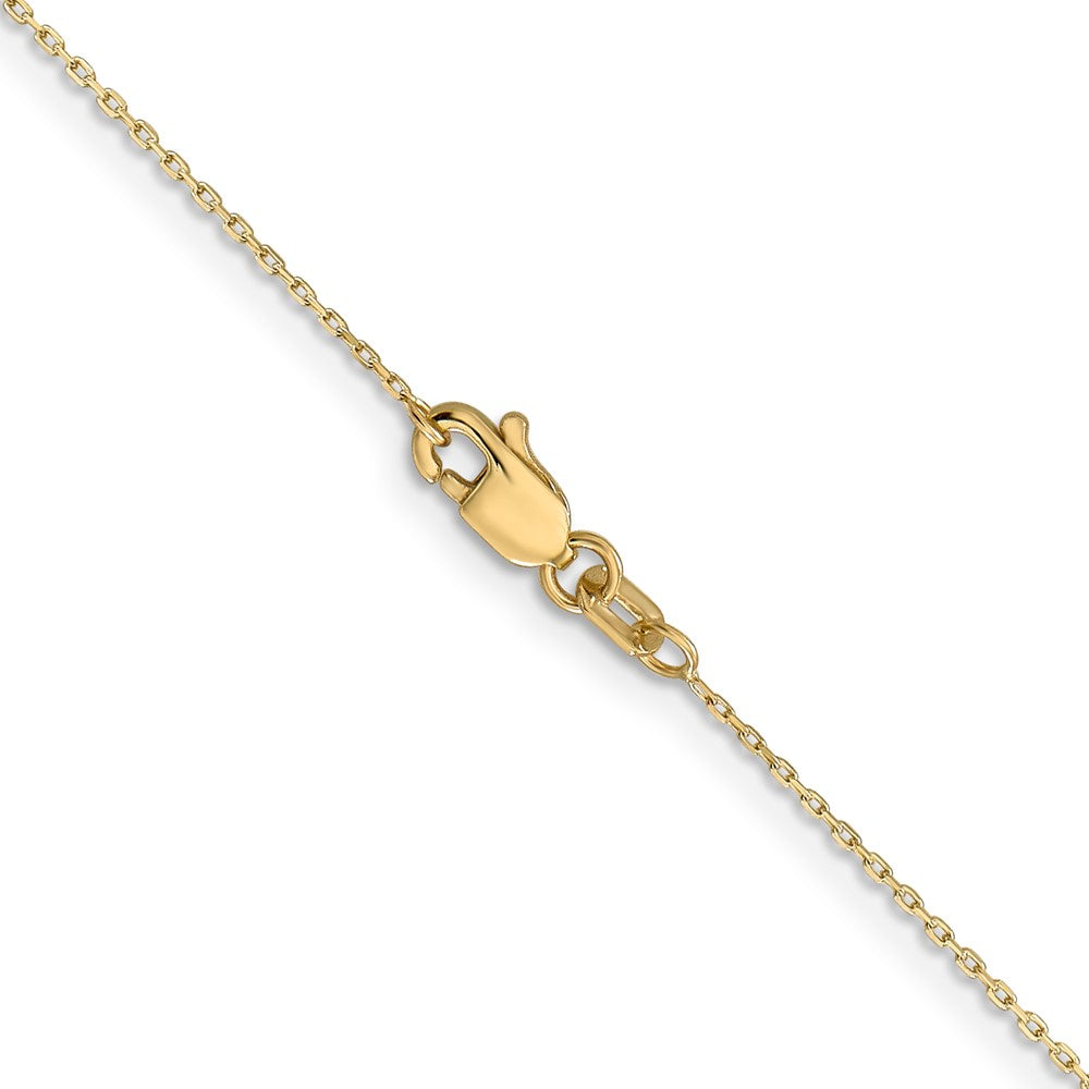 10k Yellow Gold 0.8 mm D/C Cable with Spring Ring Clasp Chain (0.71 grams)