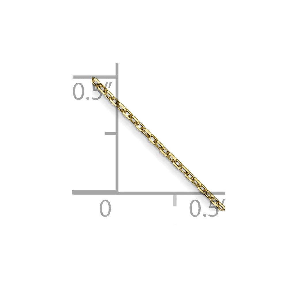 10k Yellow Gold 0.8 mm D/C Cable with Spring Ring Clasp Chain (0.71 grams)