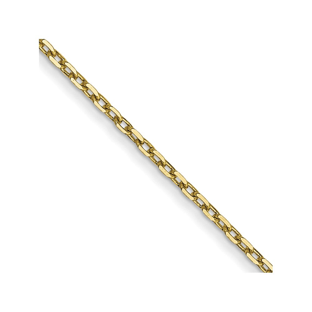 10k Yellow Gold 0.8 mm D/C Cable with Spring Ring Clasp Chain (0.71 grams)