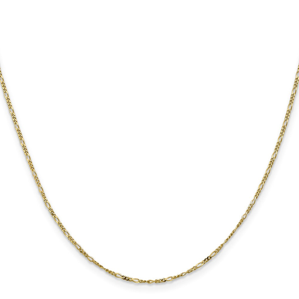 10k Yellow Gold 1.25 mm Flat Figaro Pendant Chain (1.28 grams)