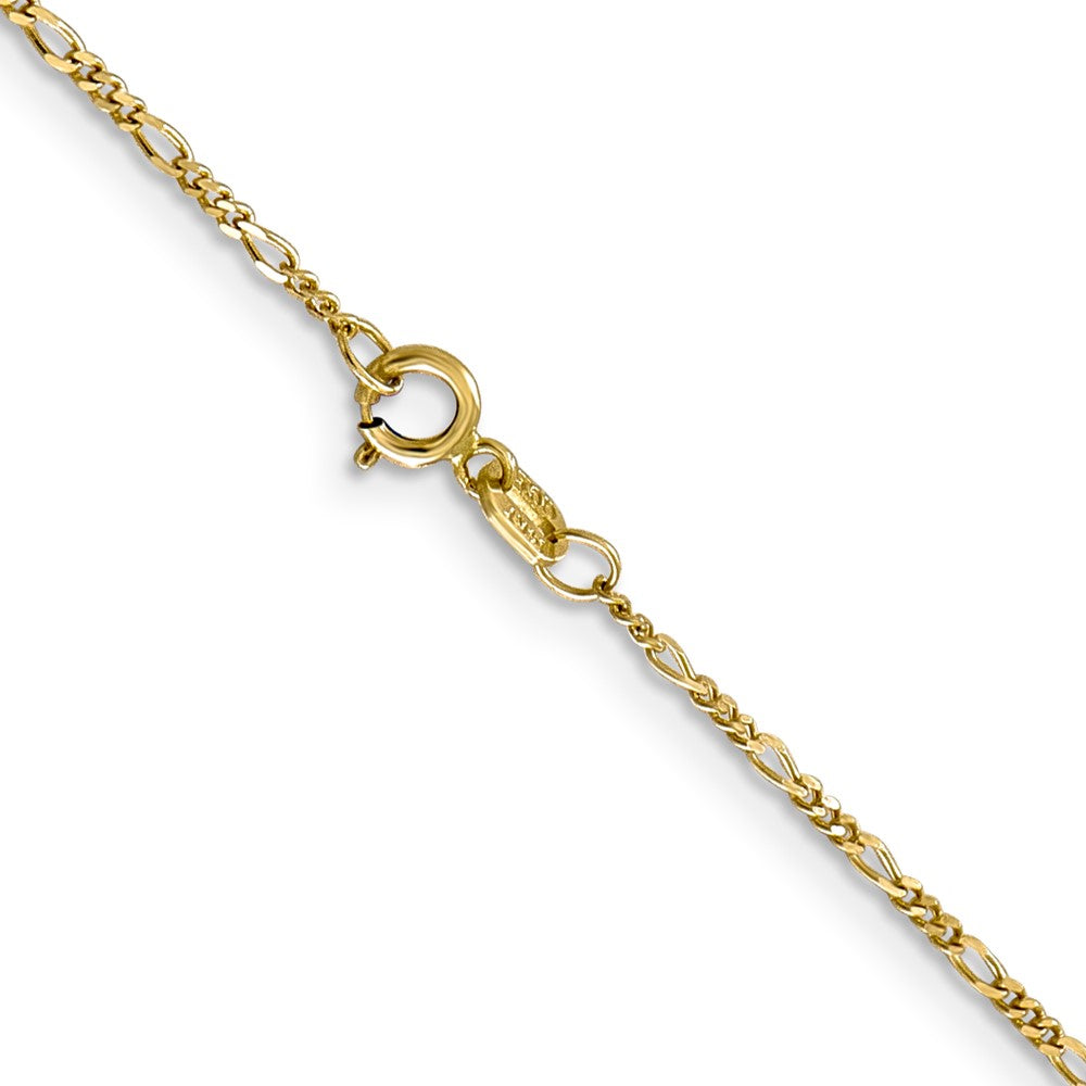 10k Yellow Gold 1.25 mm Flat Figaro Pendant Chain (1.28 grams)