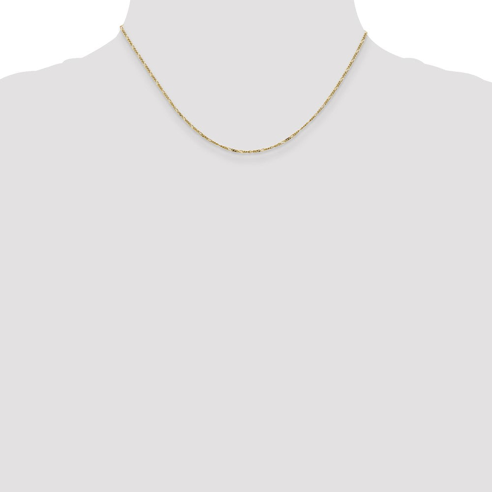 10k Yellow Gold 1.25 mm Flat Figaro Pendant Chain (1.28 grams)