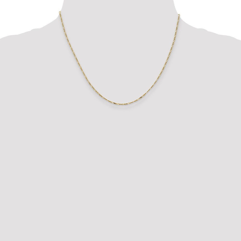 10k Yellow Gold 1.25 mm Flat Figaro Pendant Chain (1.28 grams)