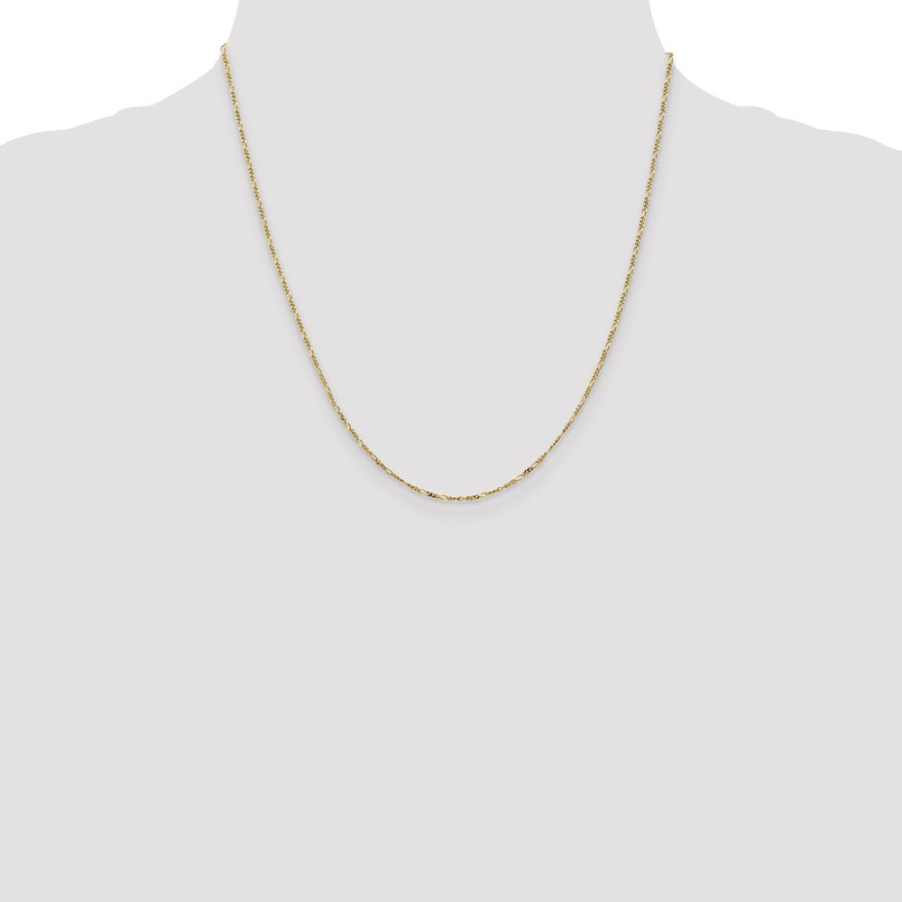 10k Yellow Gold 1.25 mm Flat Figaro Pendant Chain (1.28 grams)