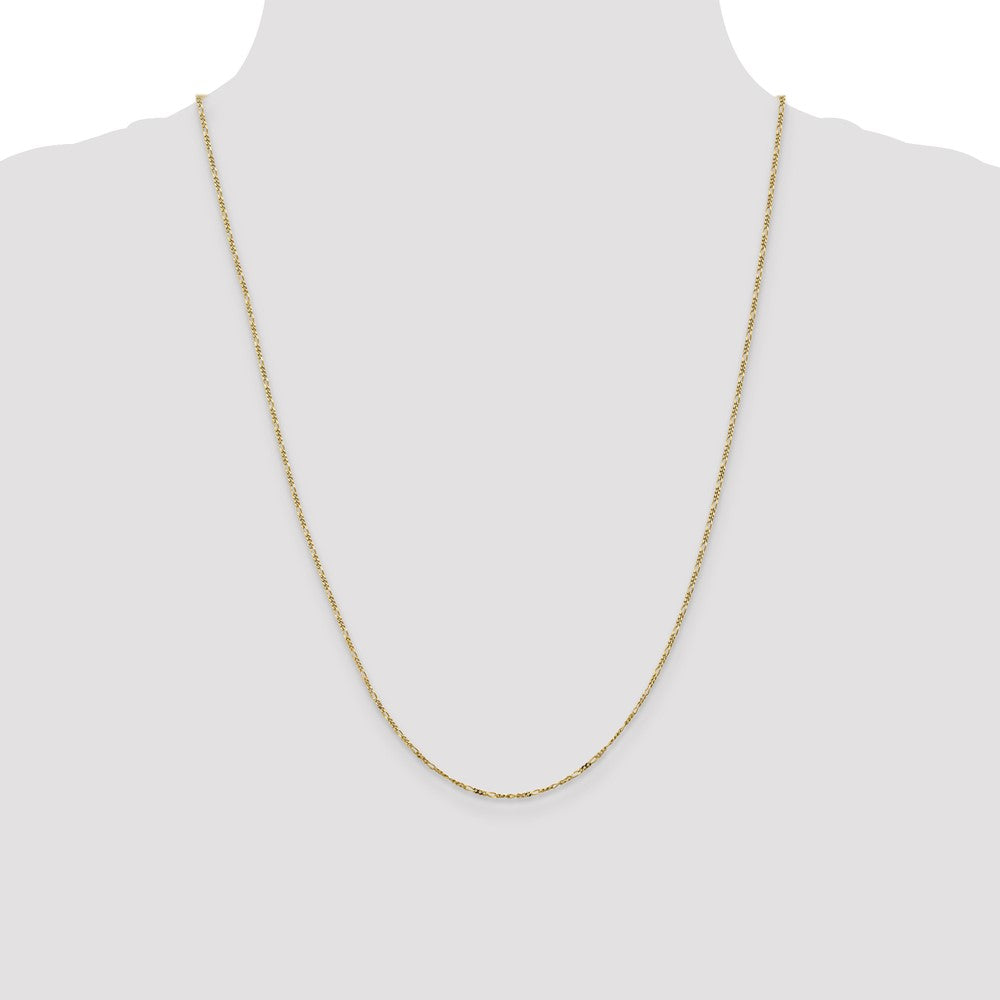 10k Yellow Gold 1.25 mm Flat Figaro Pendant Chain (1.28 grams)