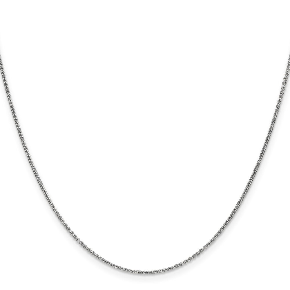 10k White Gold 1 mm Round Open Link Cable Chain
