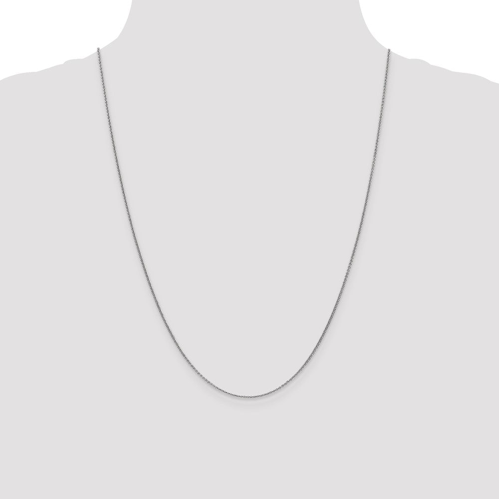 10k White Gold 1 mm Round Open Link Cable Chain (1.52 grams)