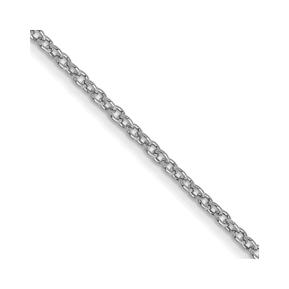 10k White Gold 1 mm Round Open Link Cable Chain (1.52 grams)