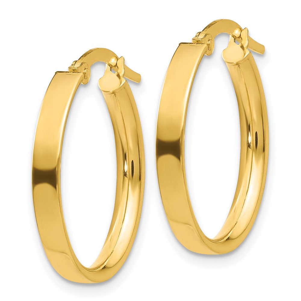 10k Yellow Gold 17 mm Oval Hoop Earrings (1.34 grams)
