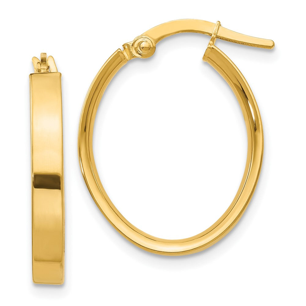 10k Yellow Gold 17 mm Oval Hoop Earrings (1.34 grams)