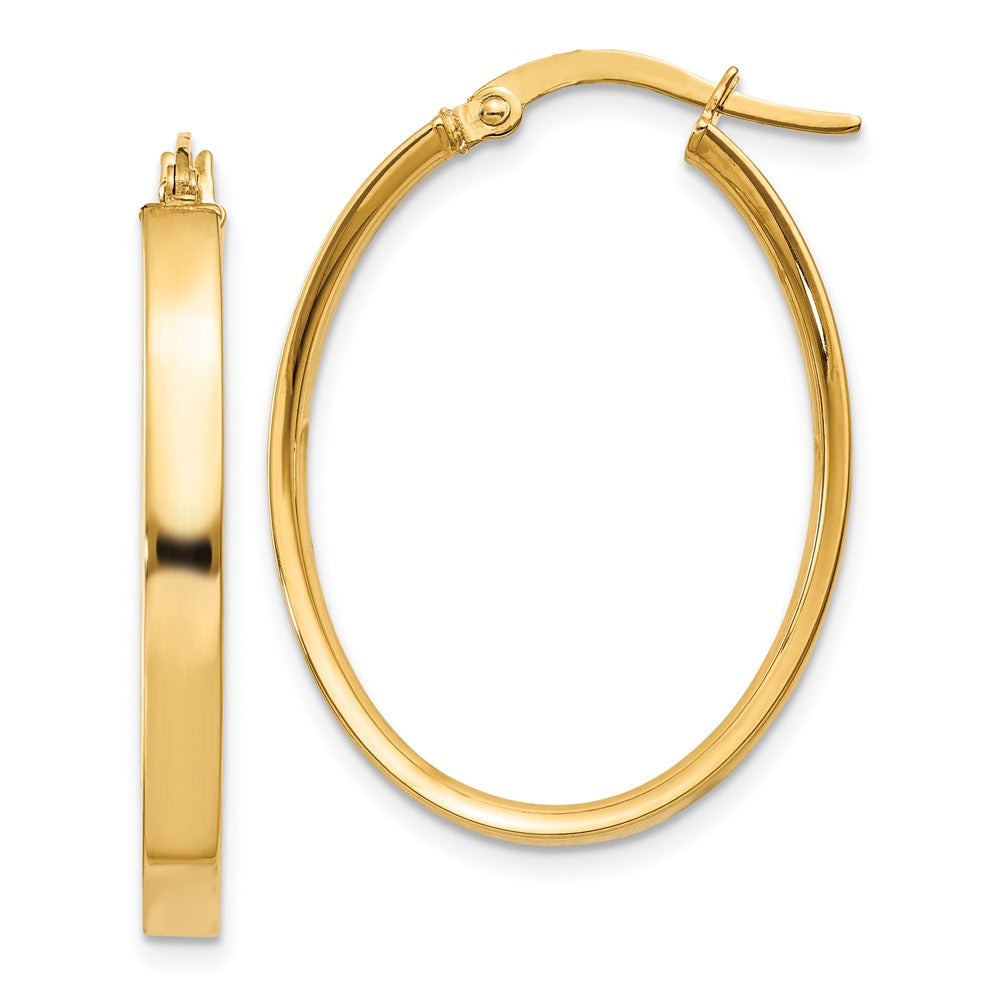 10k Yellow Gold 22 mm Oval Hoop Earrings (1.55 grams)