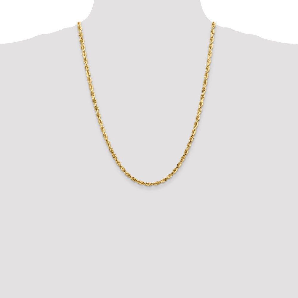 10k Yellow Gold 4.5 mm D/C Quadruple Rope Chain (24.3 grams)